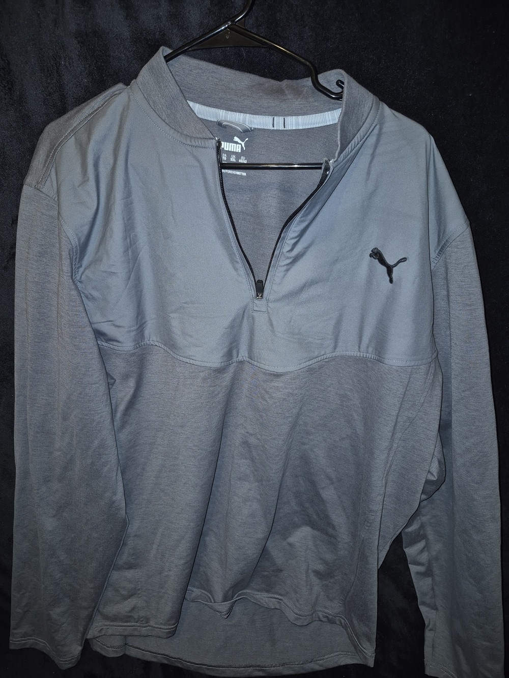Puma Men's Heather Gray Half-Zip Pullover
